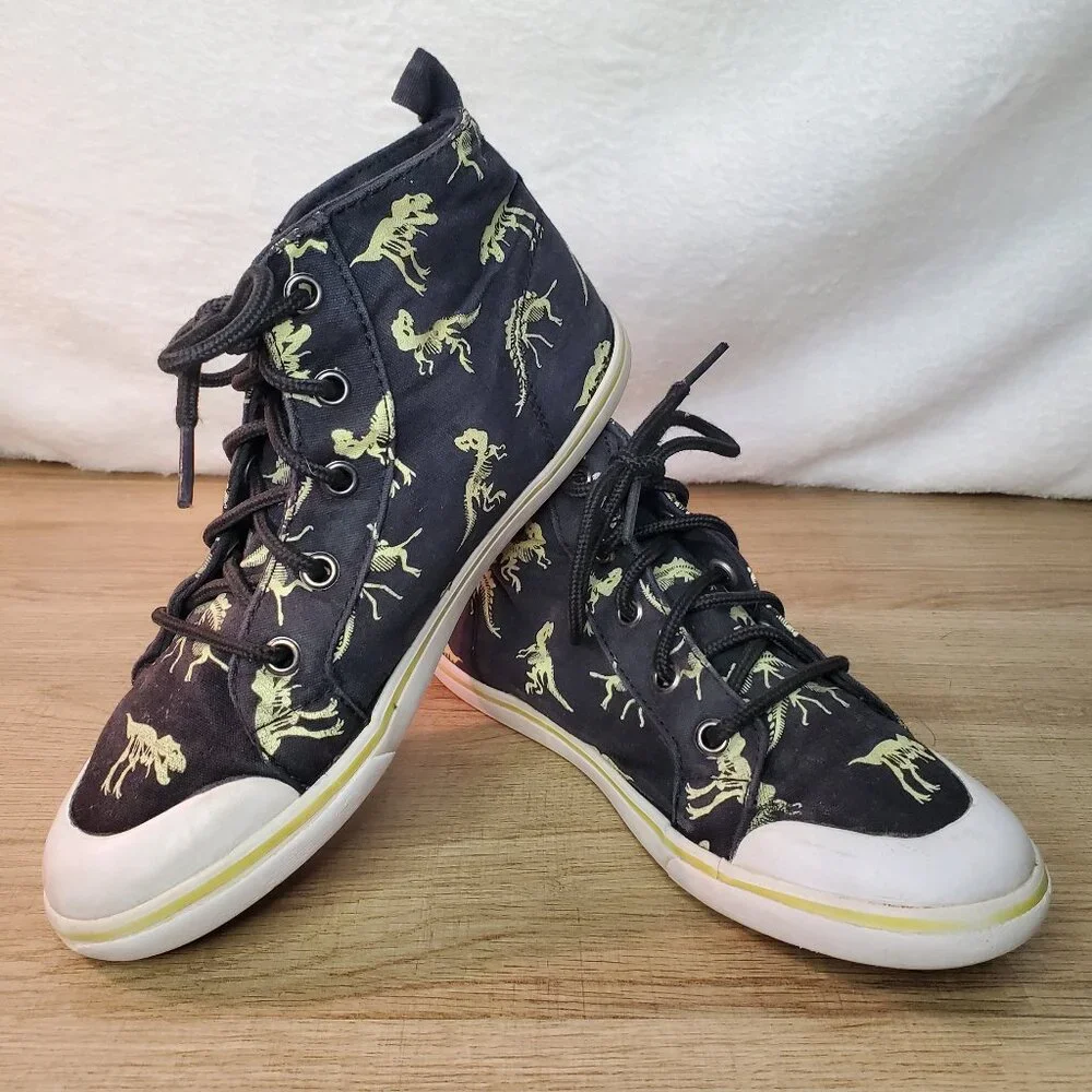 Gymboree Dinosaur Kids Glow In The Dark Shoes High Top Sneakers